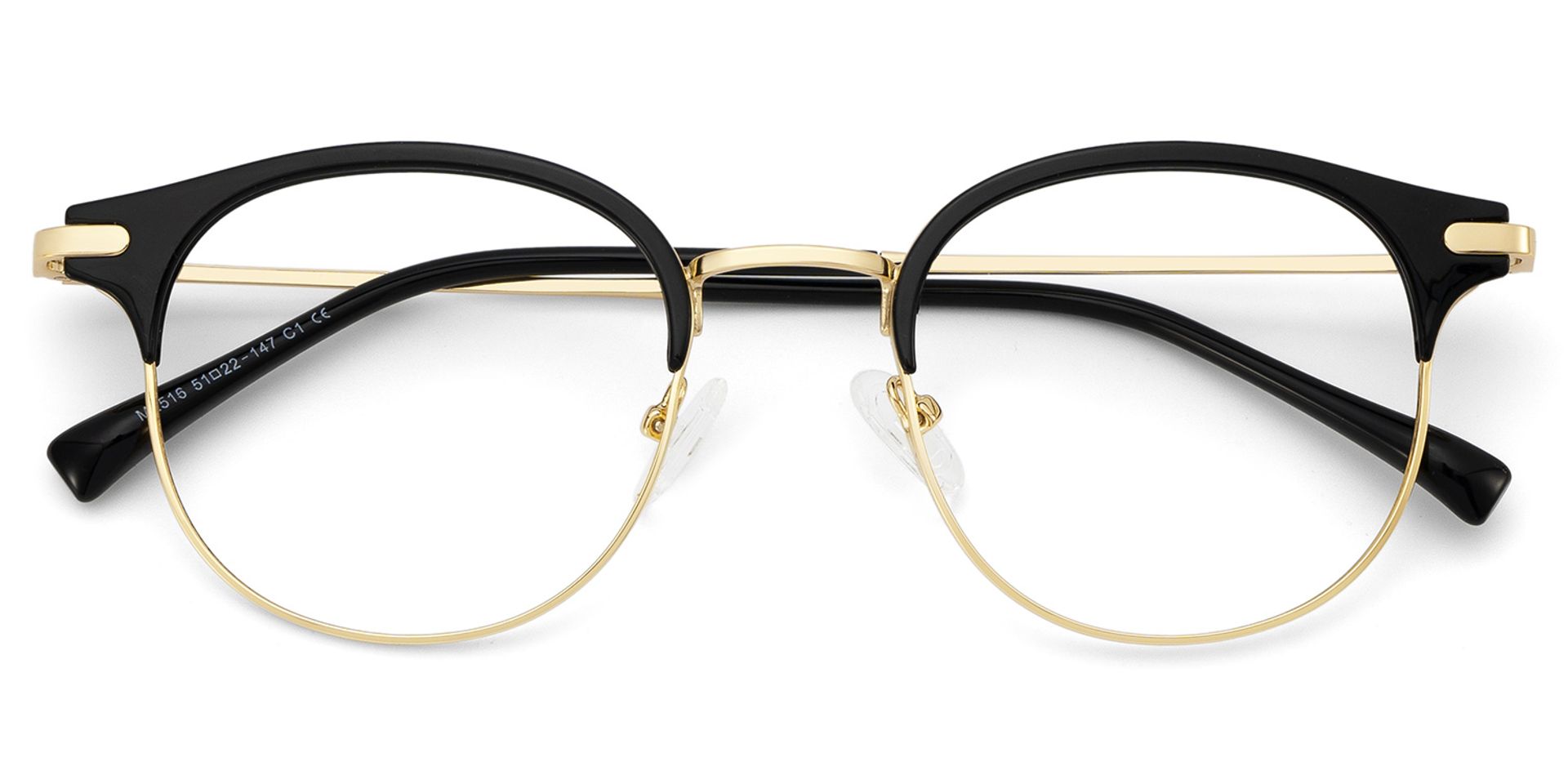 Elke Gold Browline Gemischte-Materialien Brille1