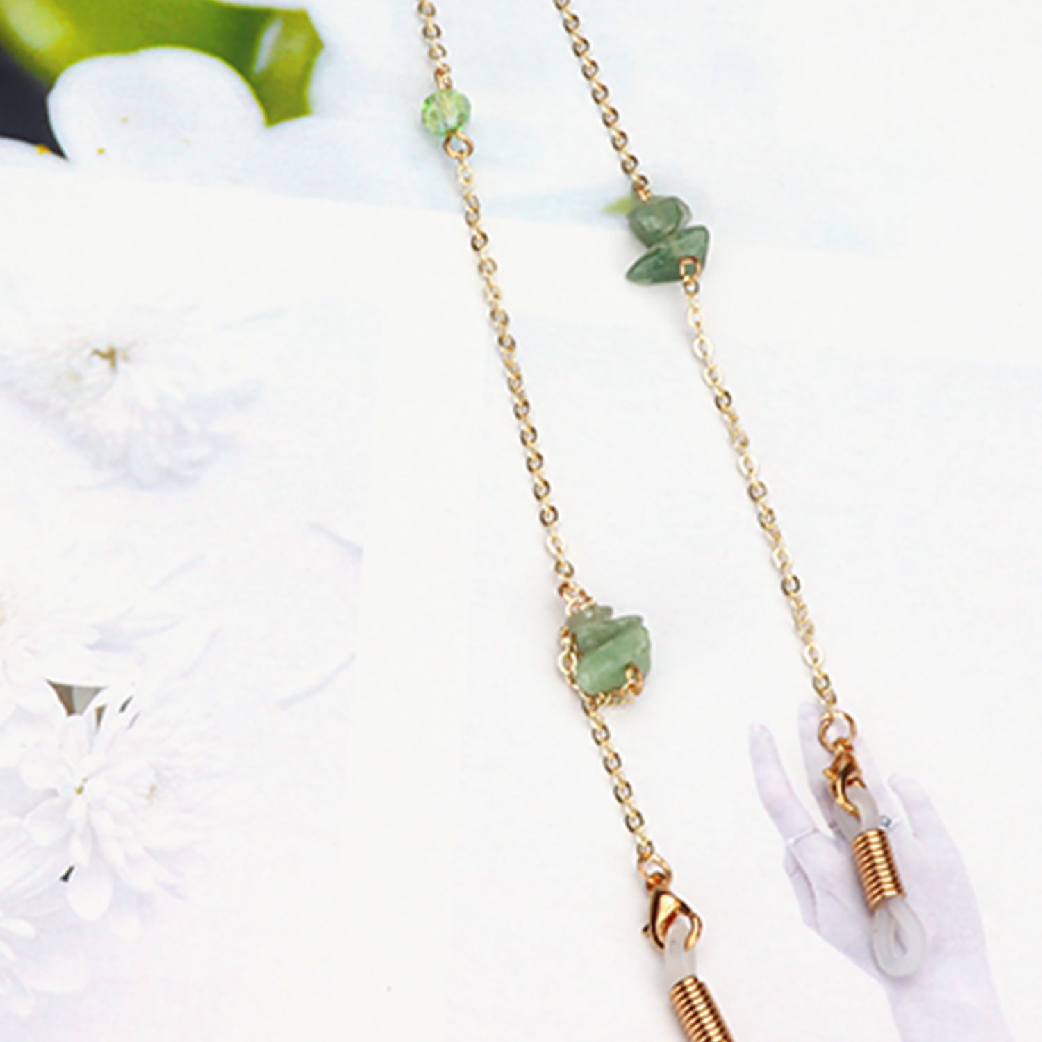 Fannie Gold-Grün Brillenkette2