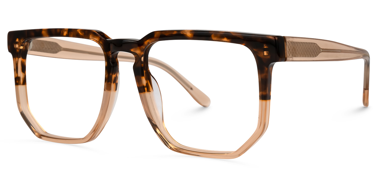 Heber Braun-Tortoise Geometrisch Brille1