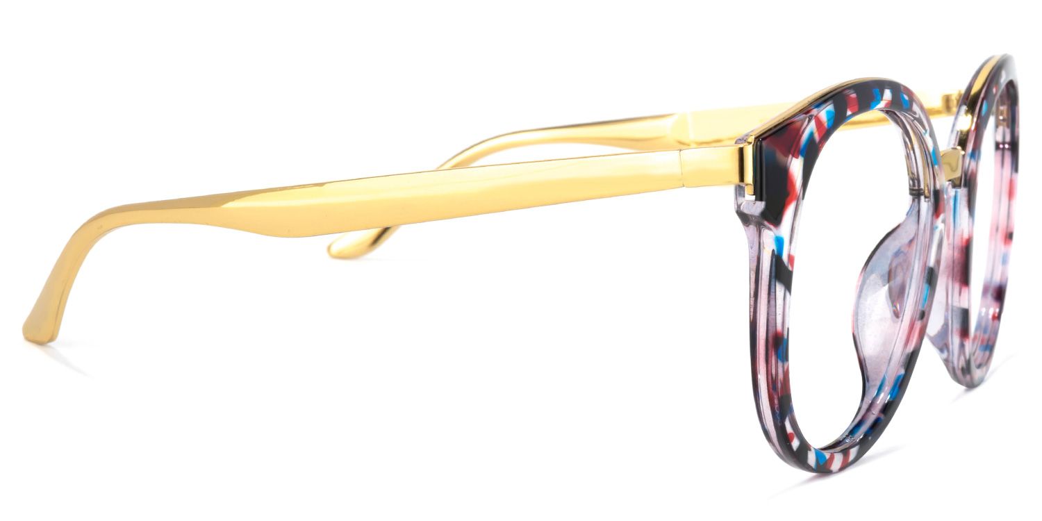 Ettenheim Blau Schwarz Blumenmuster Runde Brille3