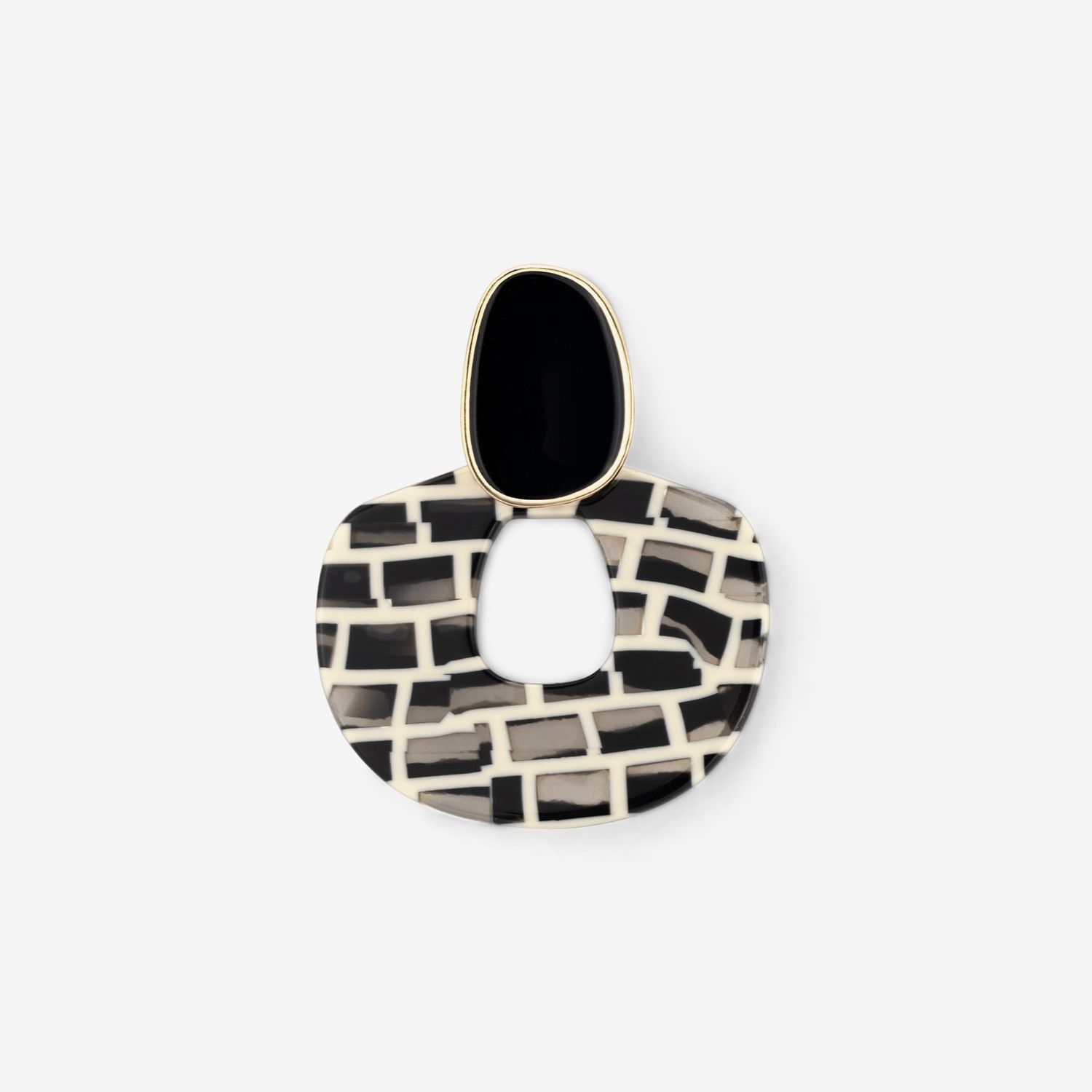 Leann Schwarz-Grau Ohrring0