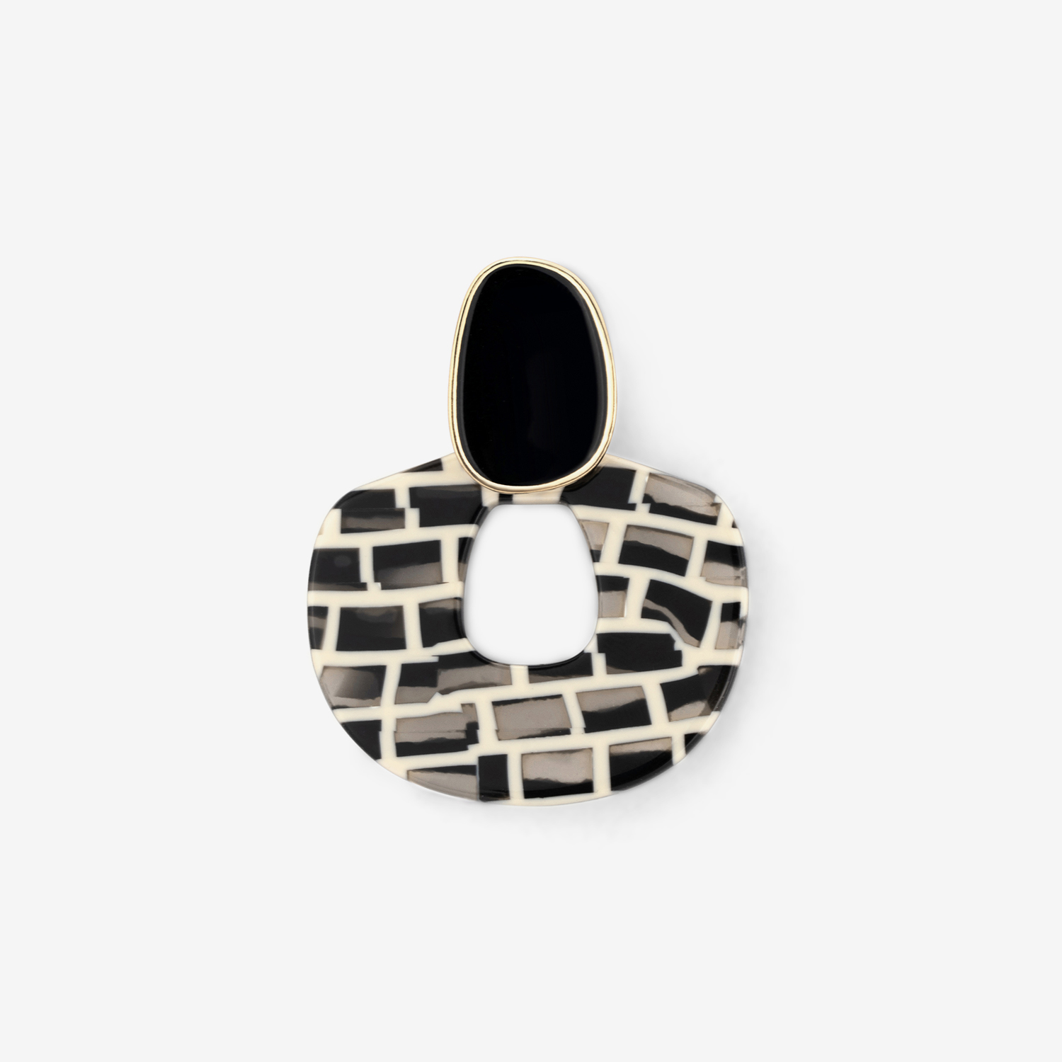 Leann Schwarz-Grau Ohrring0