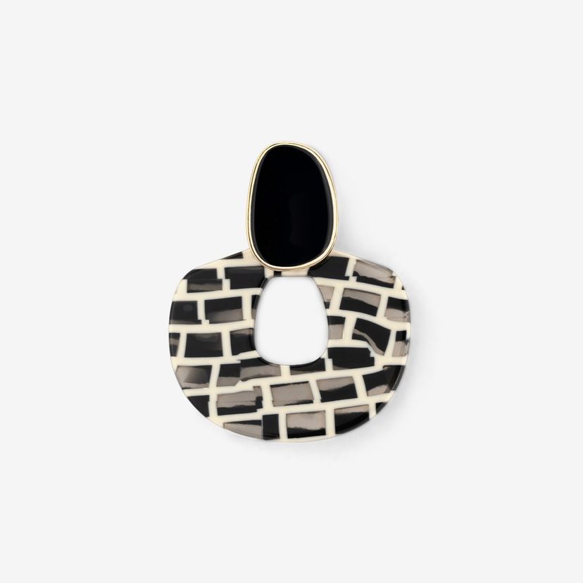 Leann Schwarz-Grau Ohrring