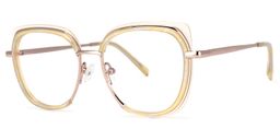 Linda Gelb Quadratisch Brille1