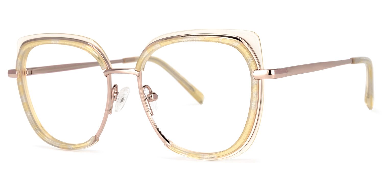 Linda Gelb Quadratisch Brille1