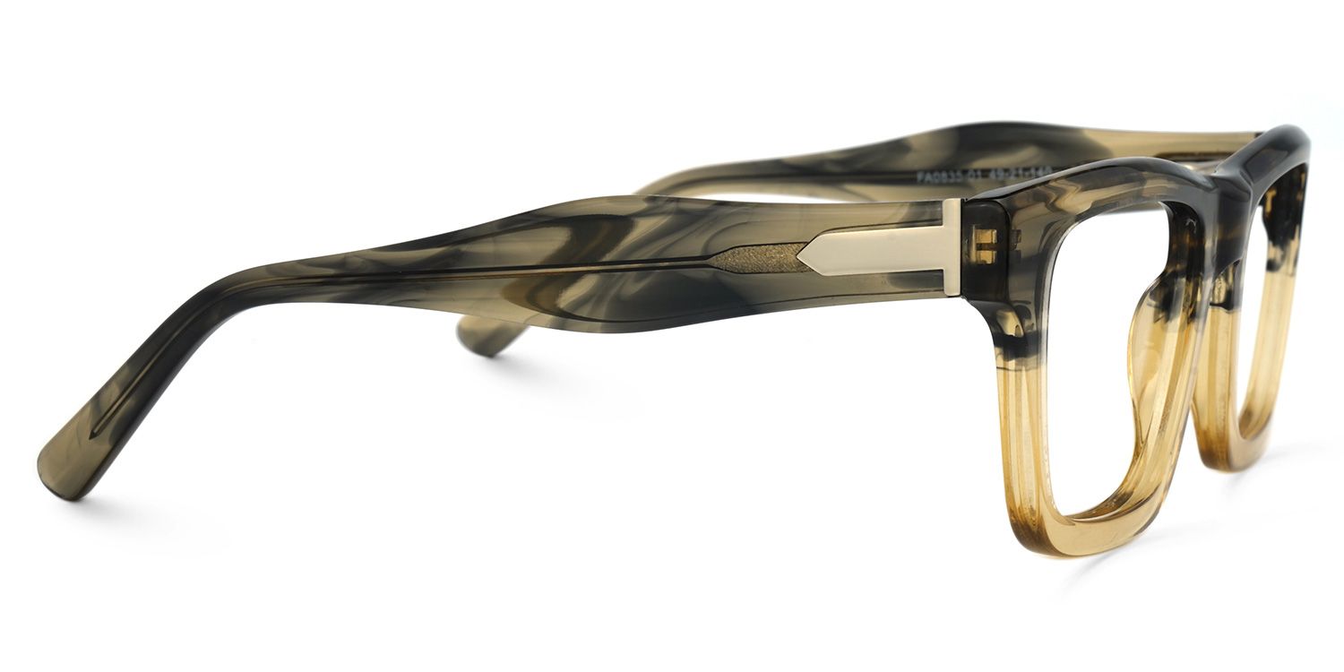 Hayden Braun Grün Rechteckige Brille2