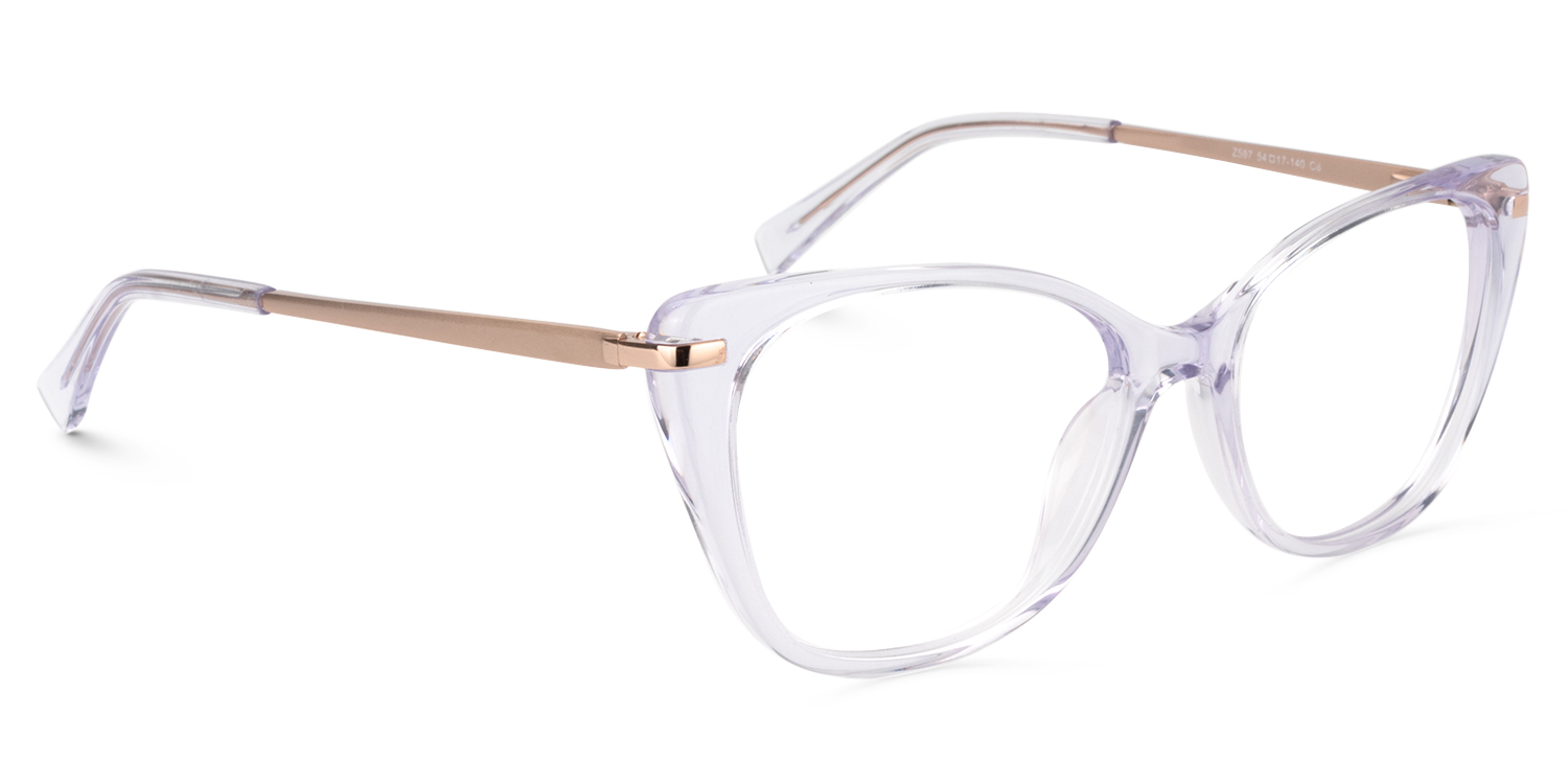 Helllila Kristall Cateye Brille3