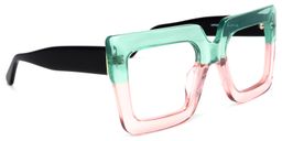 Brandon Grün Rosa Quadratisch Brille2