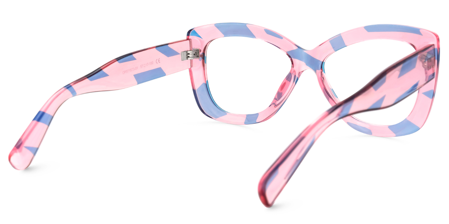 Xanthus Blau Rosa Schmetterling-Form Brille3