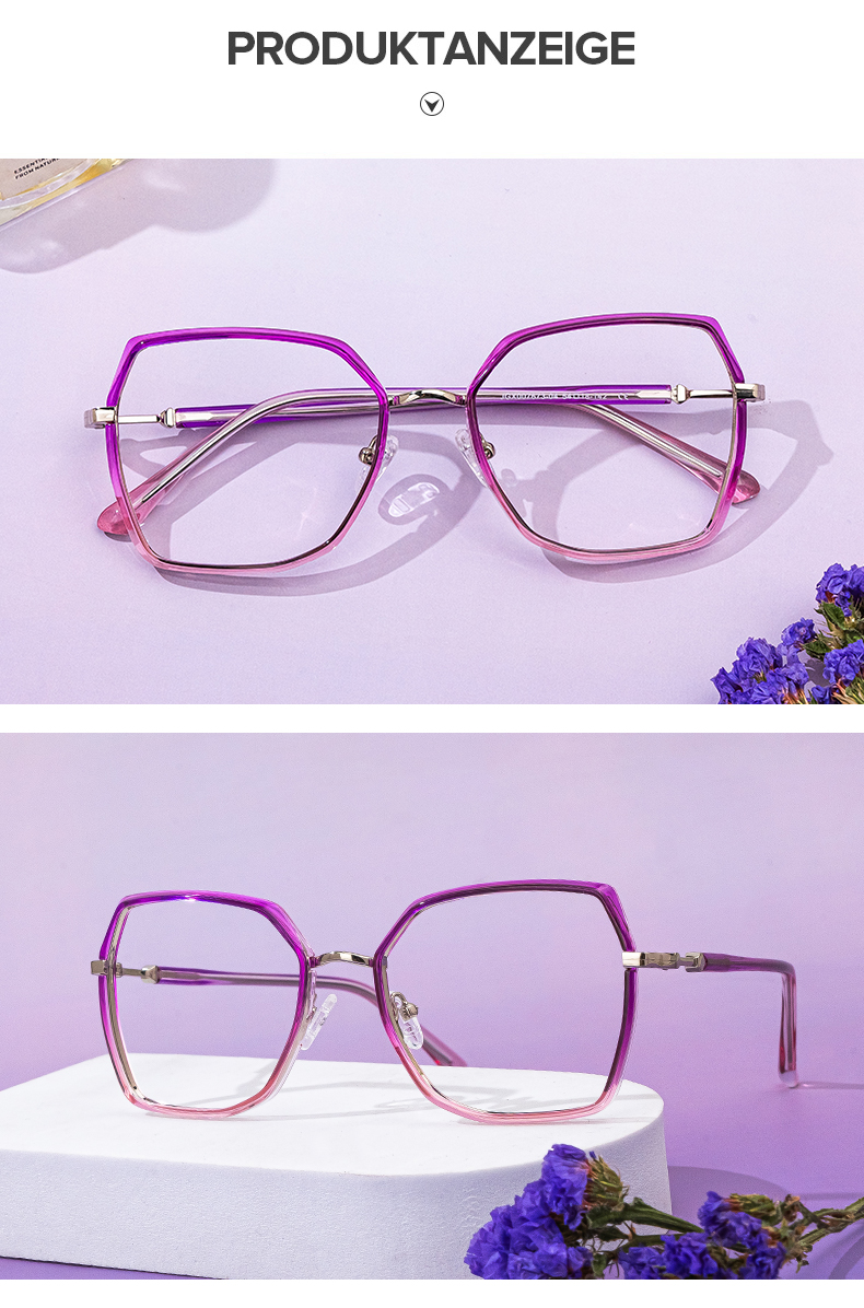 Burt Lila-Rosa Rechteckig Brille