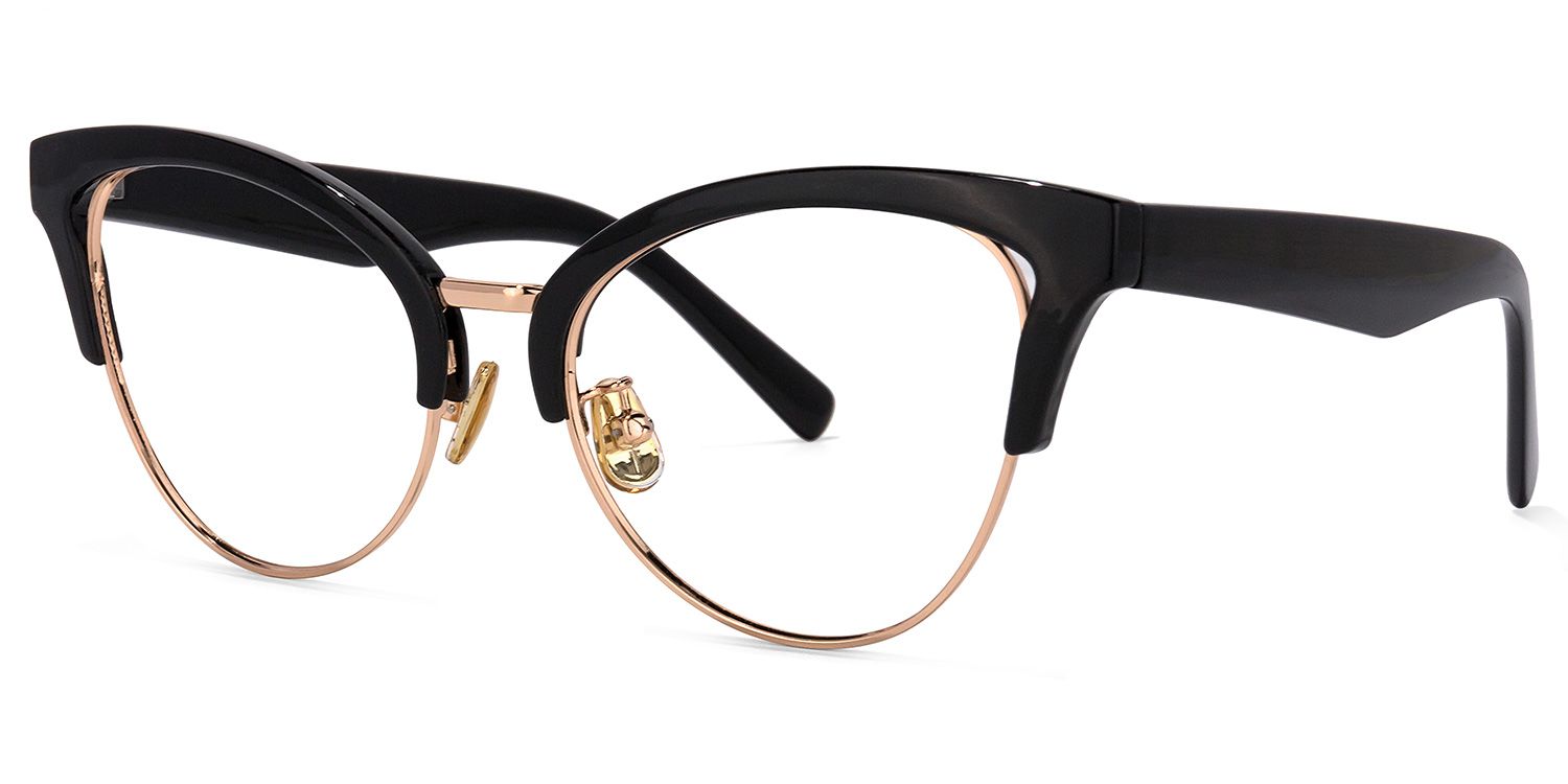 Charlene Schwarz Cat Eye Brille1