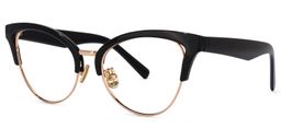 Charlene Schwarz Browline Brille1
