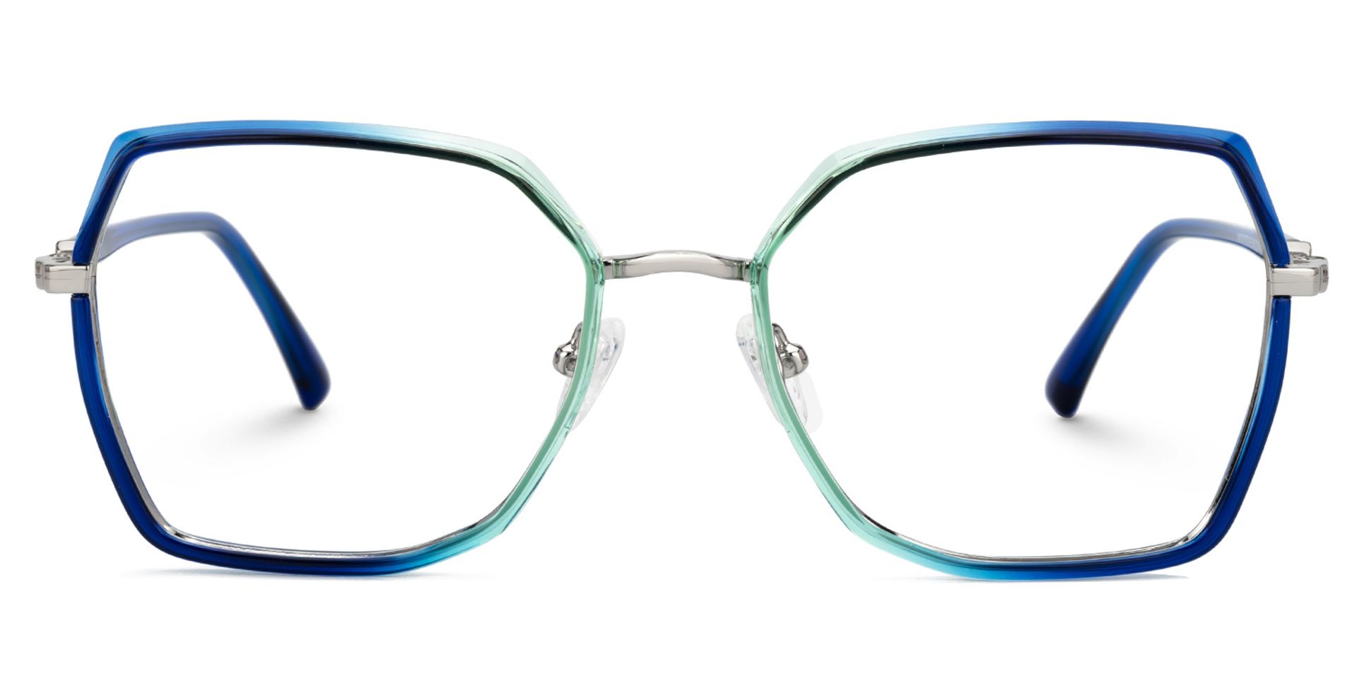 Burt Blau-Grün Rechteckig Brille0