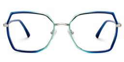 Burt Blau-Grün Rechteckig Brille0