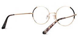 Rindy Schwarz-Gold Rund Brille2