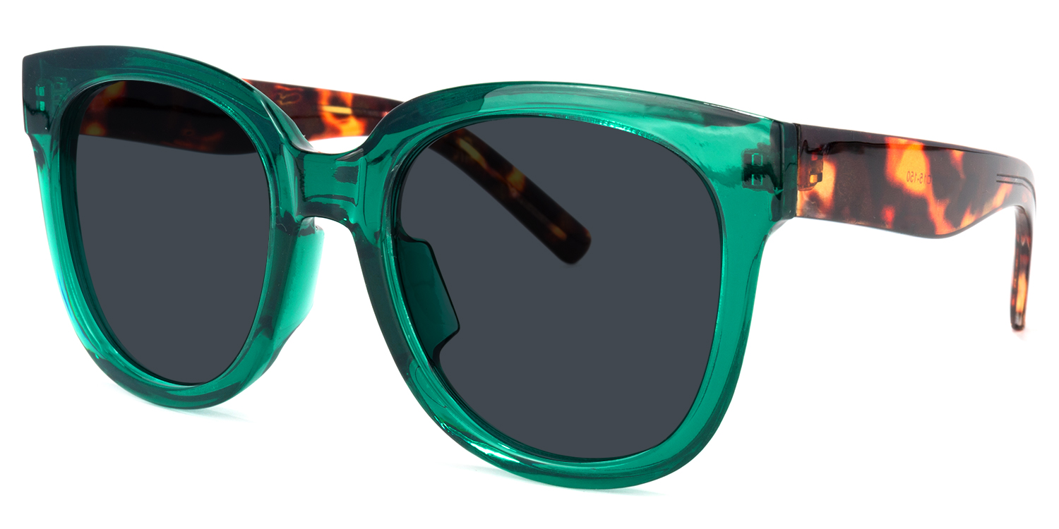 Roxanne Dunkelgrün Quadratisch Sonnenbrille1