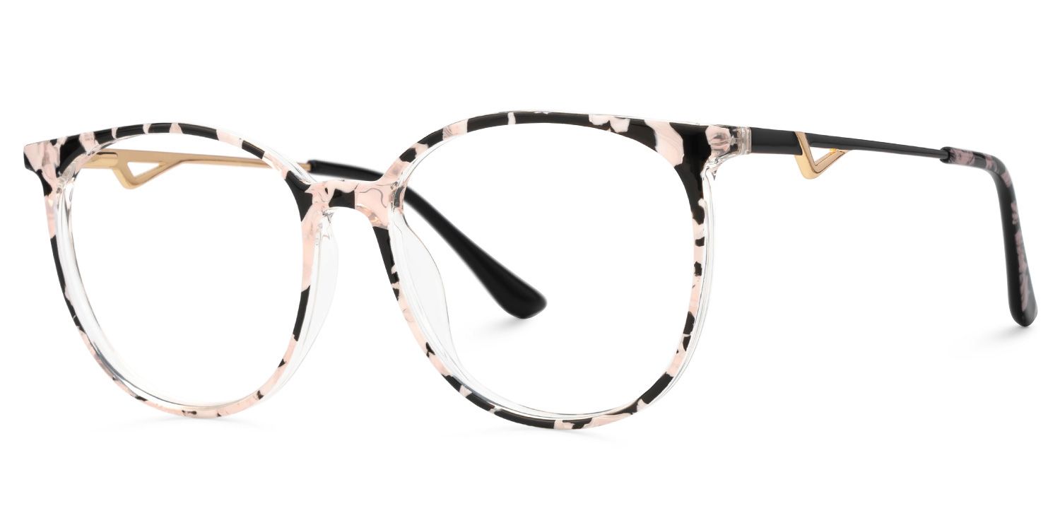 Babbage Blumendruck-Rosa Rund Brille1