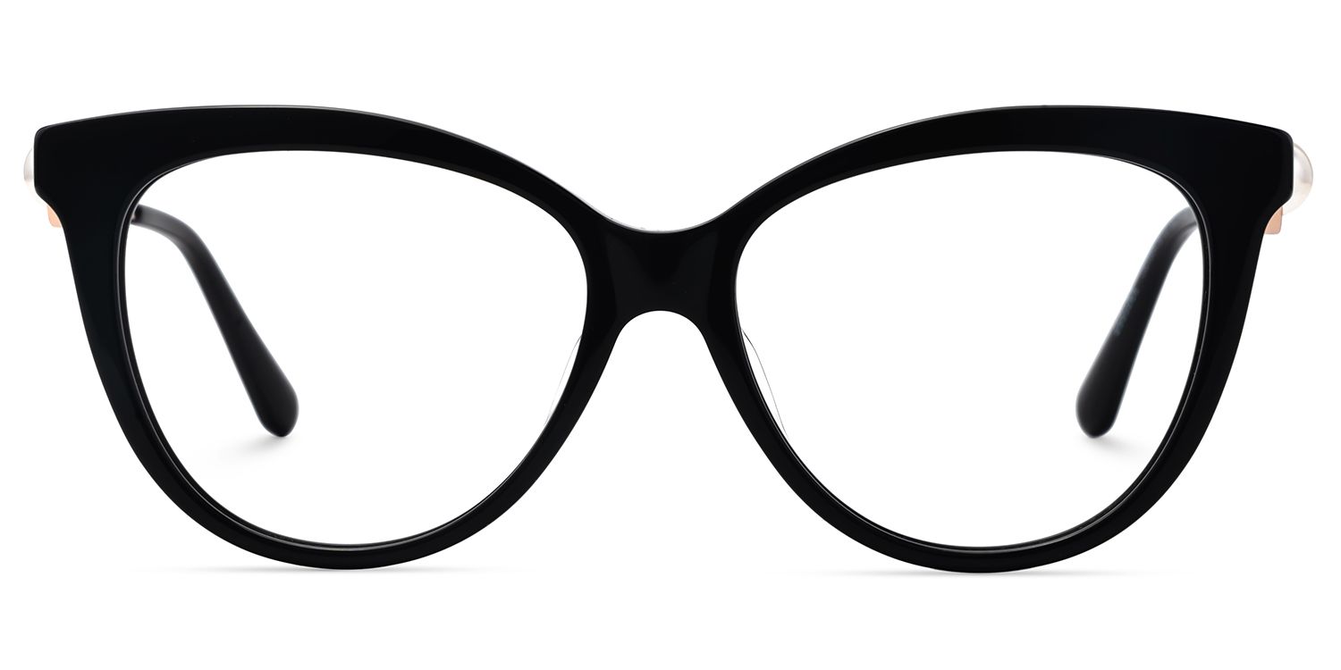 Sherrie Schwarz Cateye Gemischte-Materialien Brille0