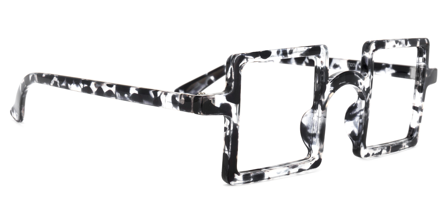 Clare Schwarz Kristall Rechteckige Brille2