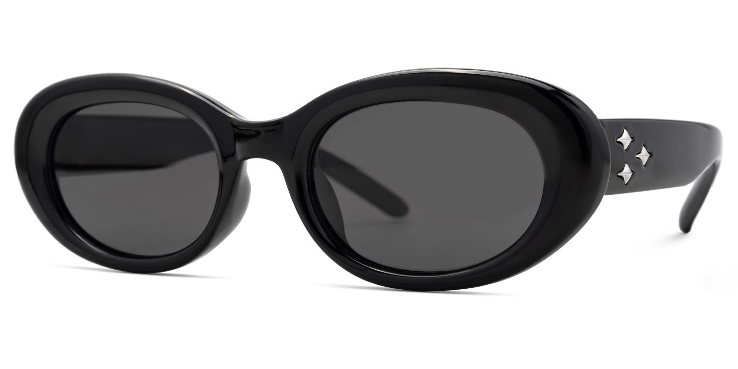 Shirley Schwarz Oval Sonnenbrille1