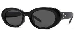 Shirley Schwarz Oval Sonnenbrille1