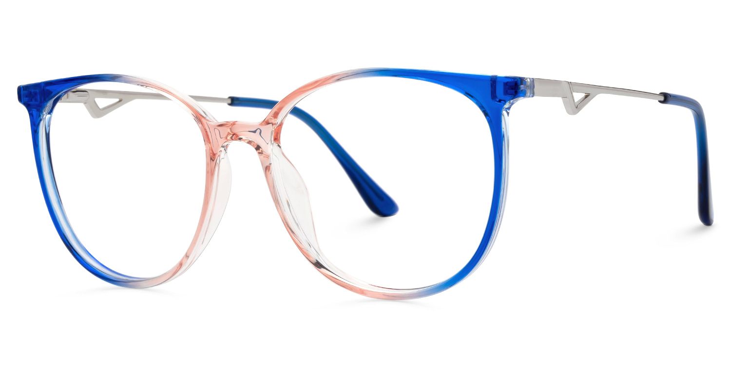 Babbage Blau-Orange Rund Brille1