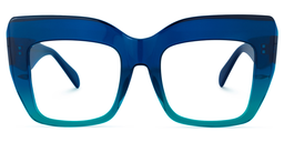 Charmaine Blau Grün Quadratisch Brille0