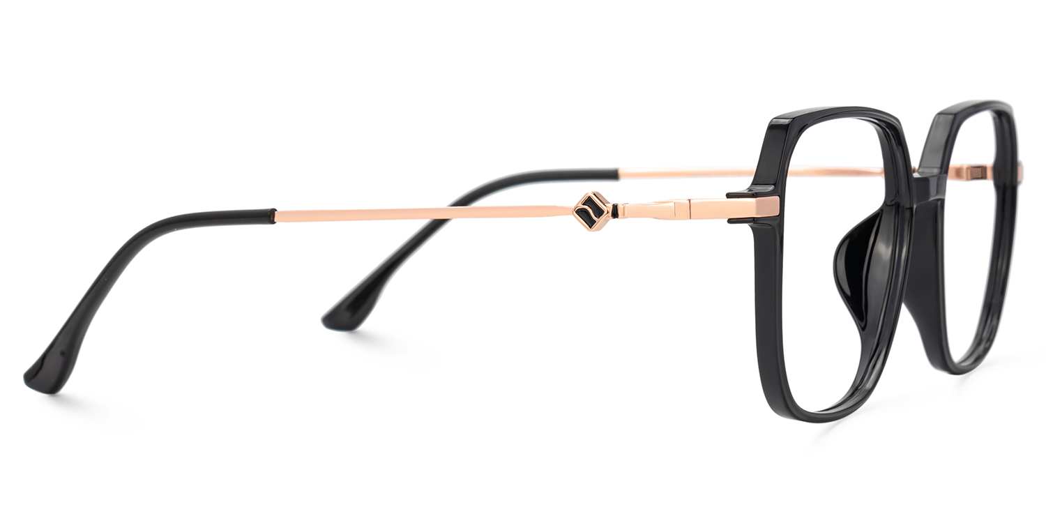 Betsey Schwarz Quadratisch Brille4