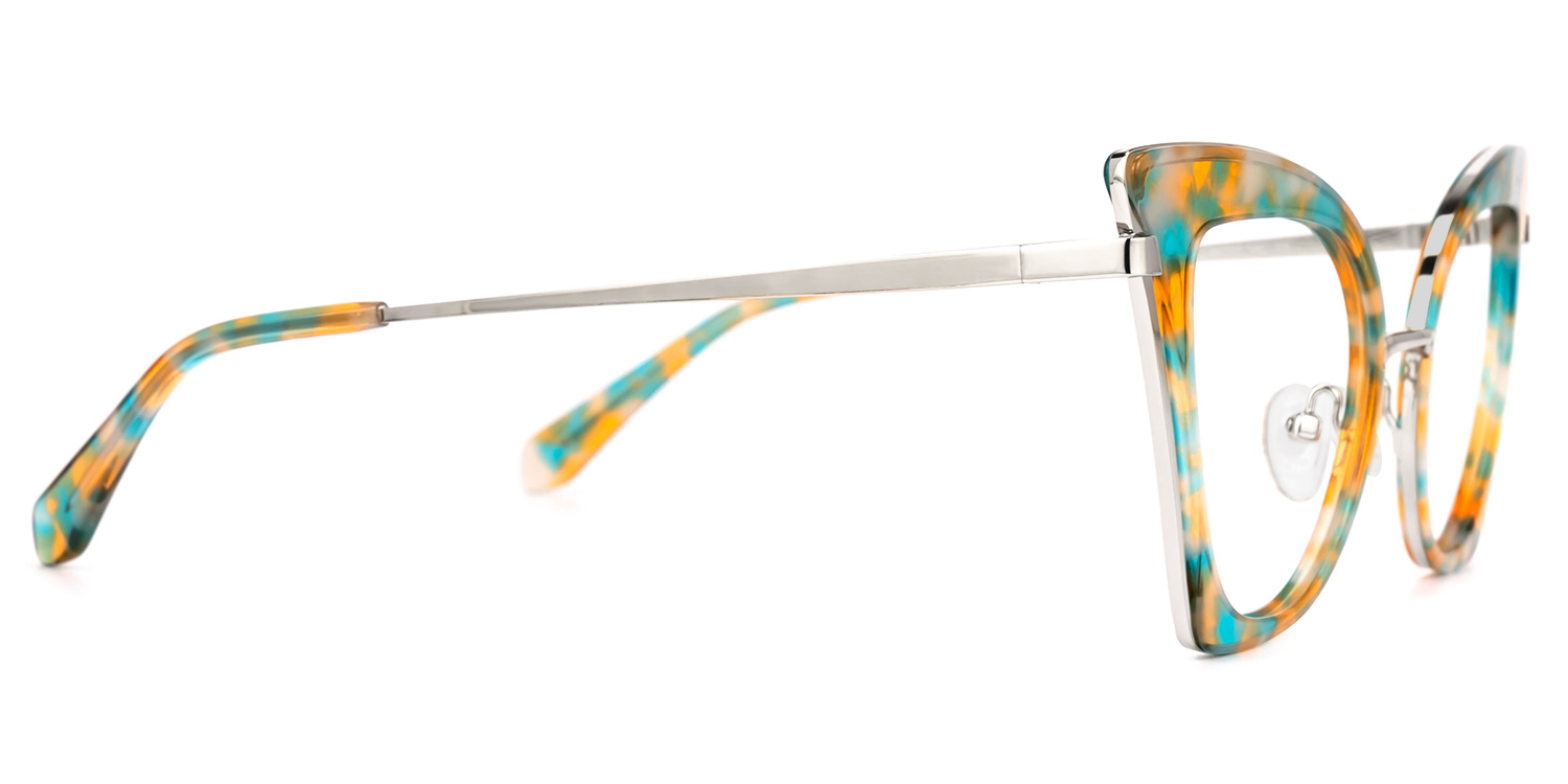 Orinthia Blau-Orange Cateye Brille3