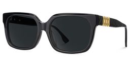 Liesel Schwarz Rechteckig Sonnenbrille2