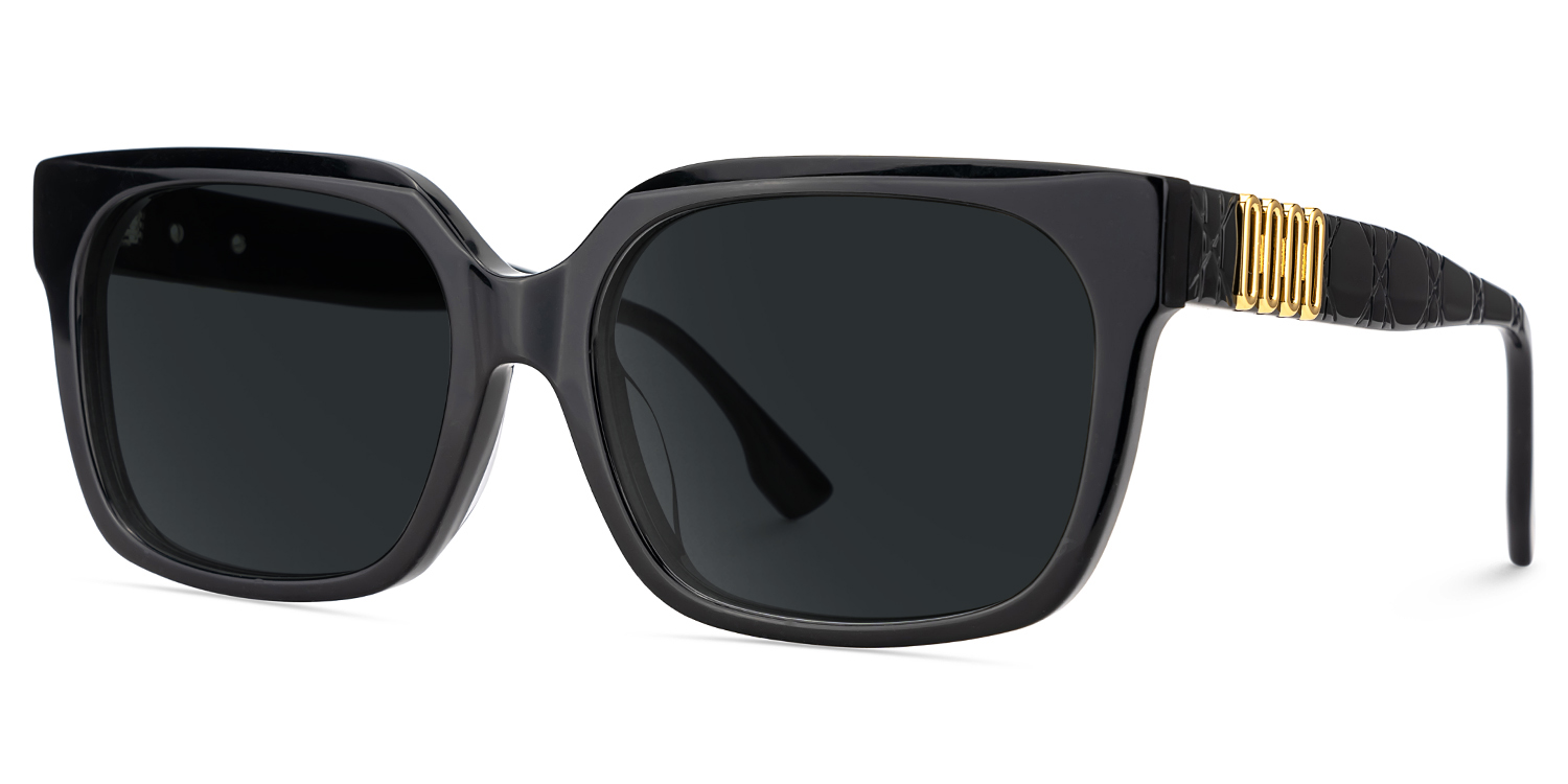 Liesel Schwarz Rechteckig Sonnenbrille2