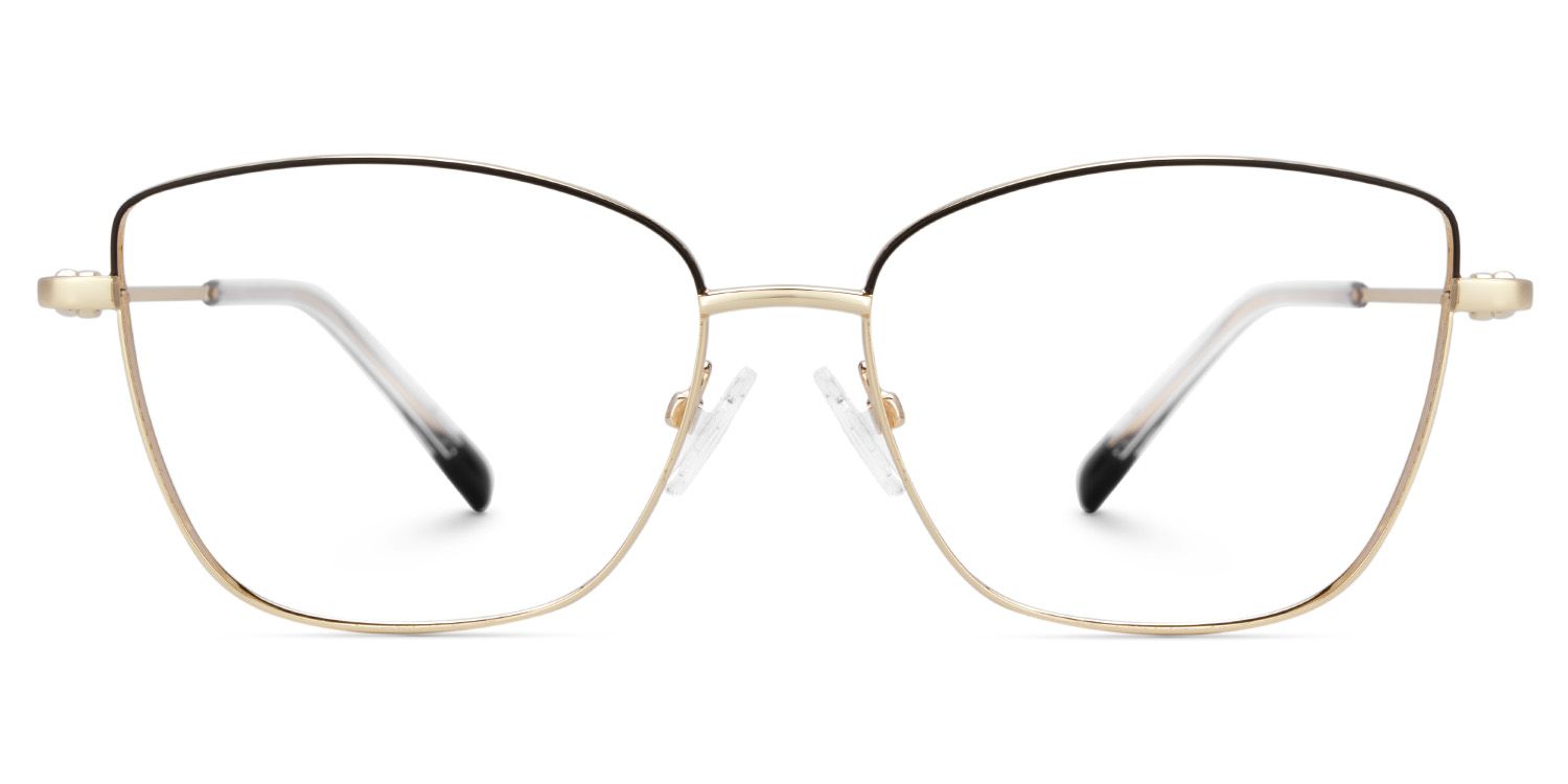 Tyra Schwarz Quadratisch Metall Brille0