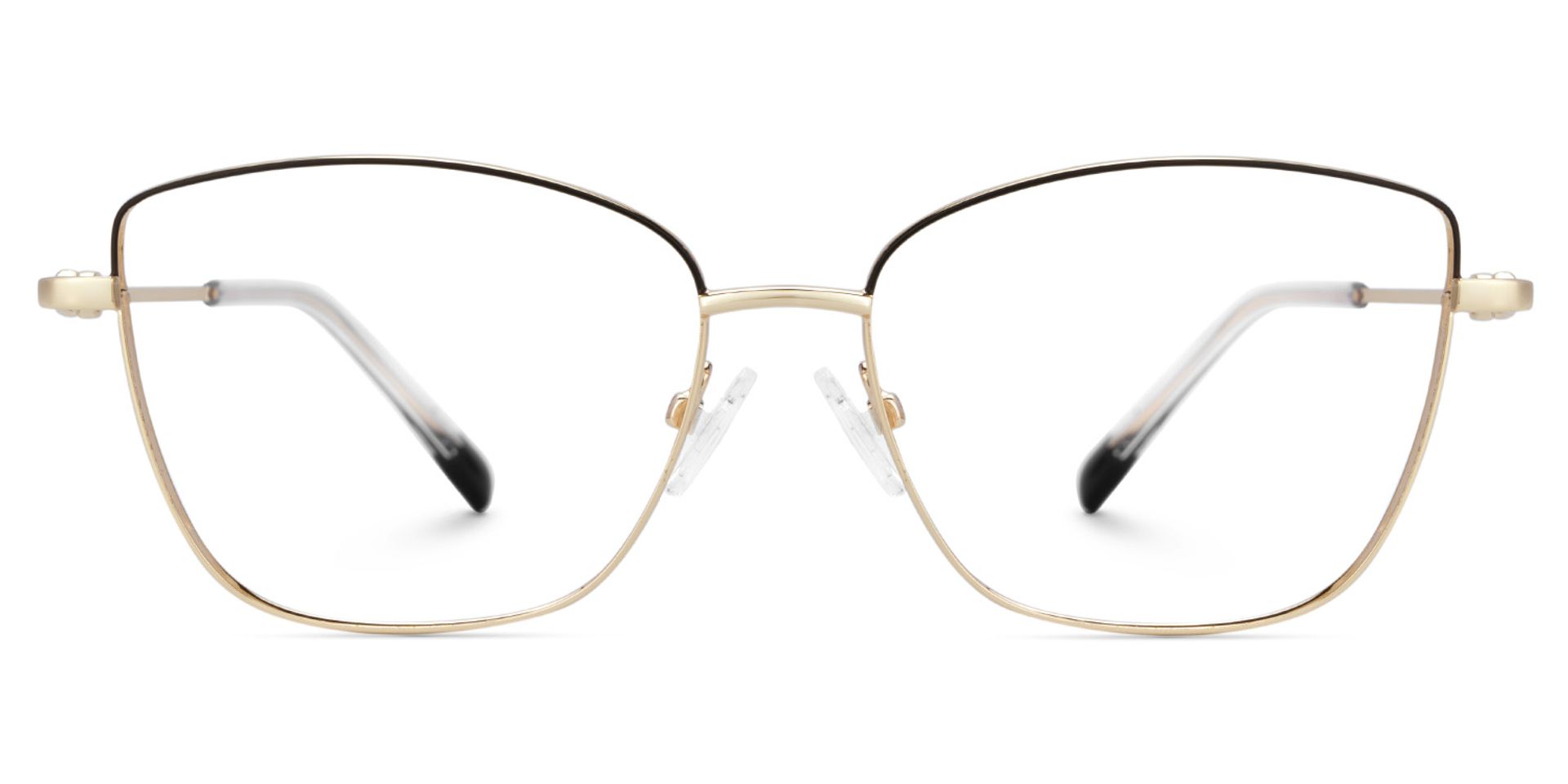 Tyra Schwarz Quadratisch Metall Brille0