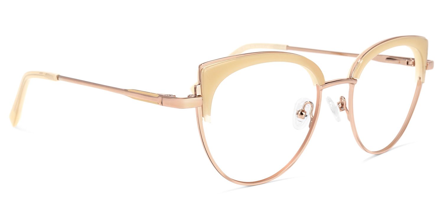 Lorchen Gelb-Gold Cateye Brille2