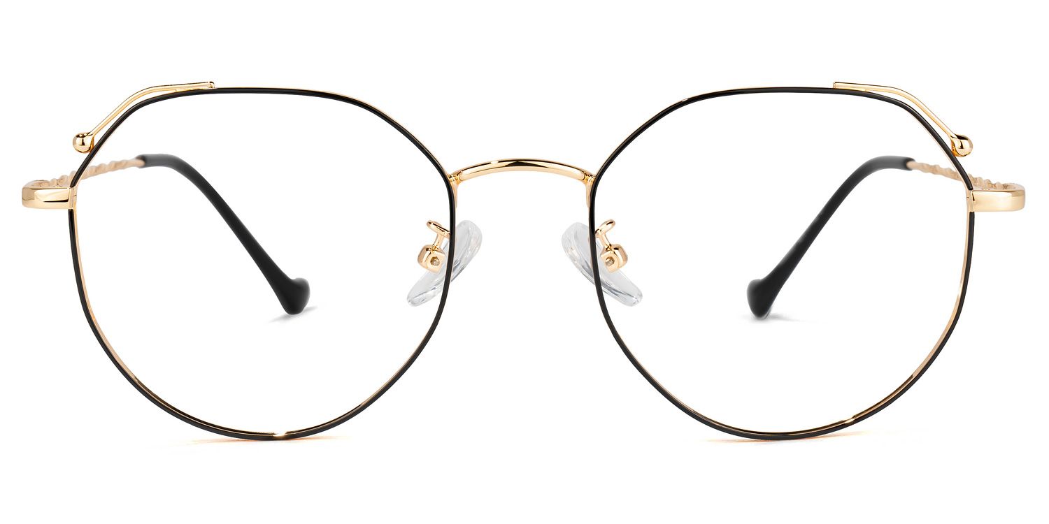 Kellee Schwarz-Gold Geometrisch Brille0