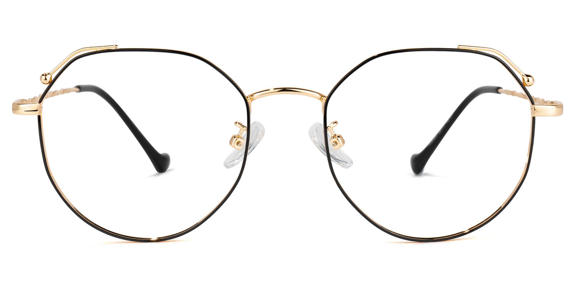 Kellee Schwarz-Gold Geometrisch Brille0