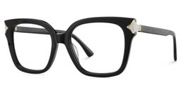 Shakeel Schwarz Quadratisch Brille2