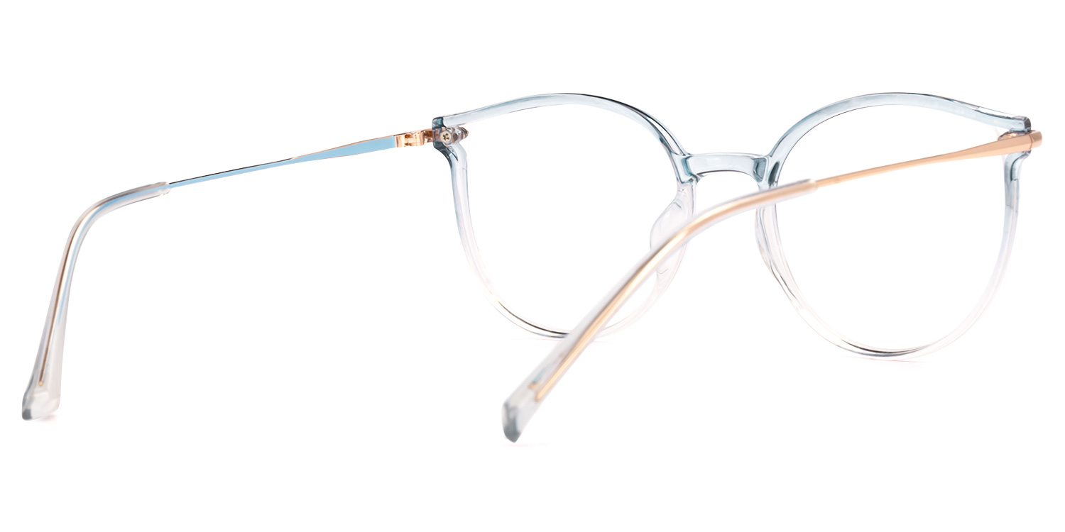 Yadejah Blau Kristall Cateye Brille3