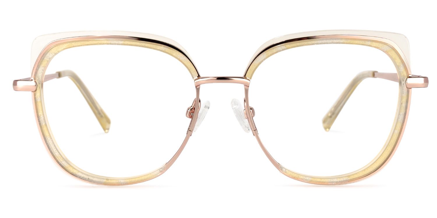Linda Gelb Quadratisch Brille0