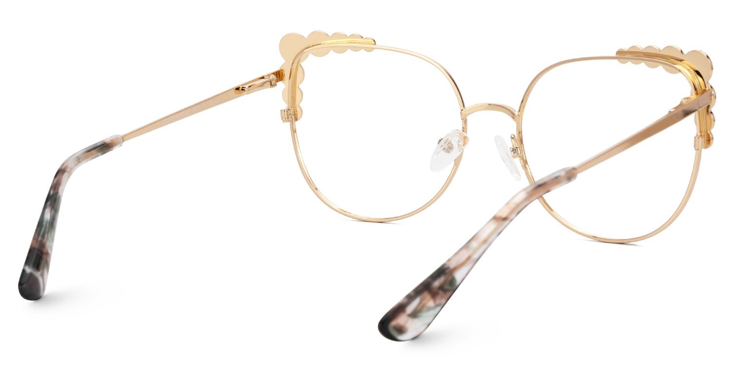 Wallice Gold Cateye Metall Brille3