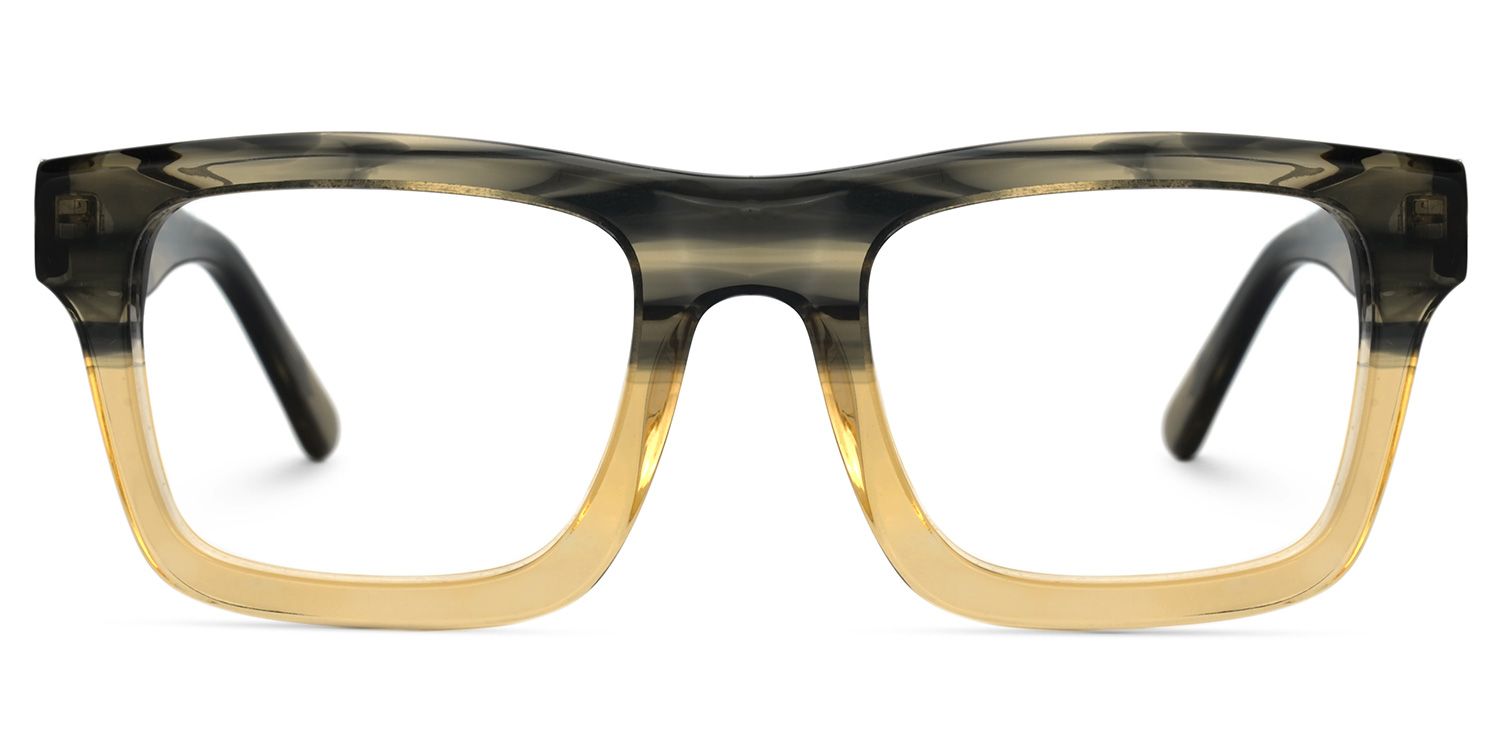 Hayden Braun Grün Rechteckige Brille0