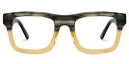 Hayden Braun Grün Rechteckige Brille0