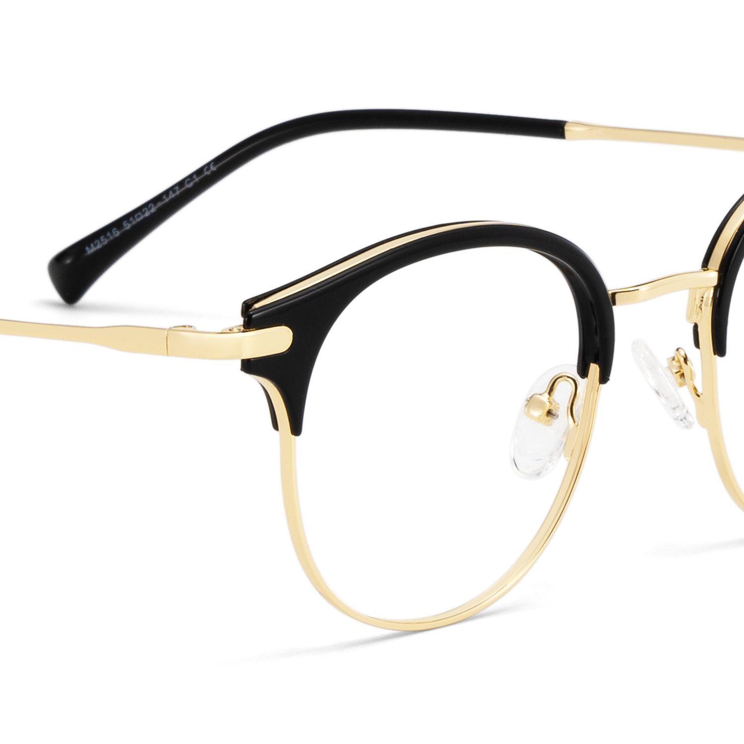 Elke Gold Browline Gemischte-Materialien Brille4