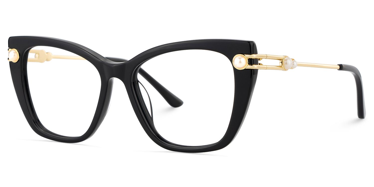 Victor Schwarz Cateye Gemischte-Materialien Brille4