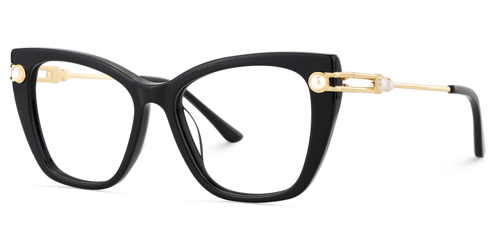 Victor Schwarz Cateye Gemischte-Materialien Brille4