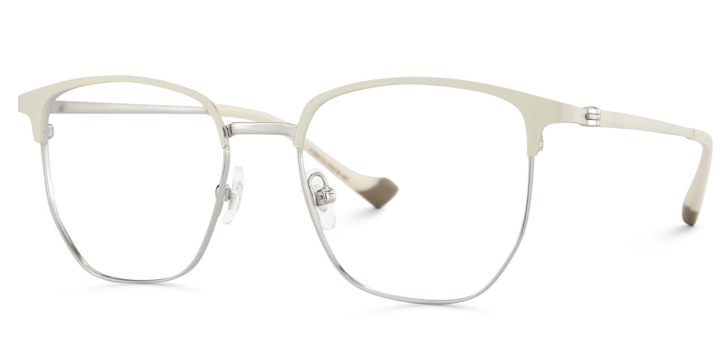 Orpah Weiß Browline Metall Brille2