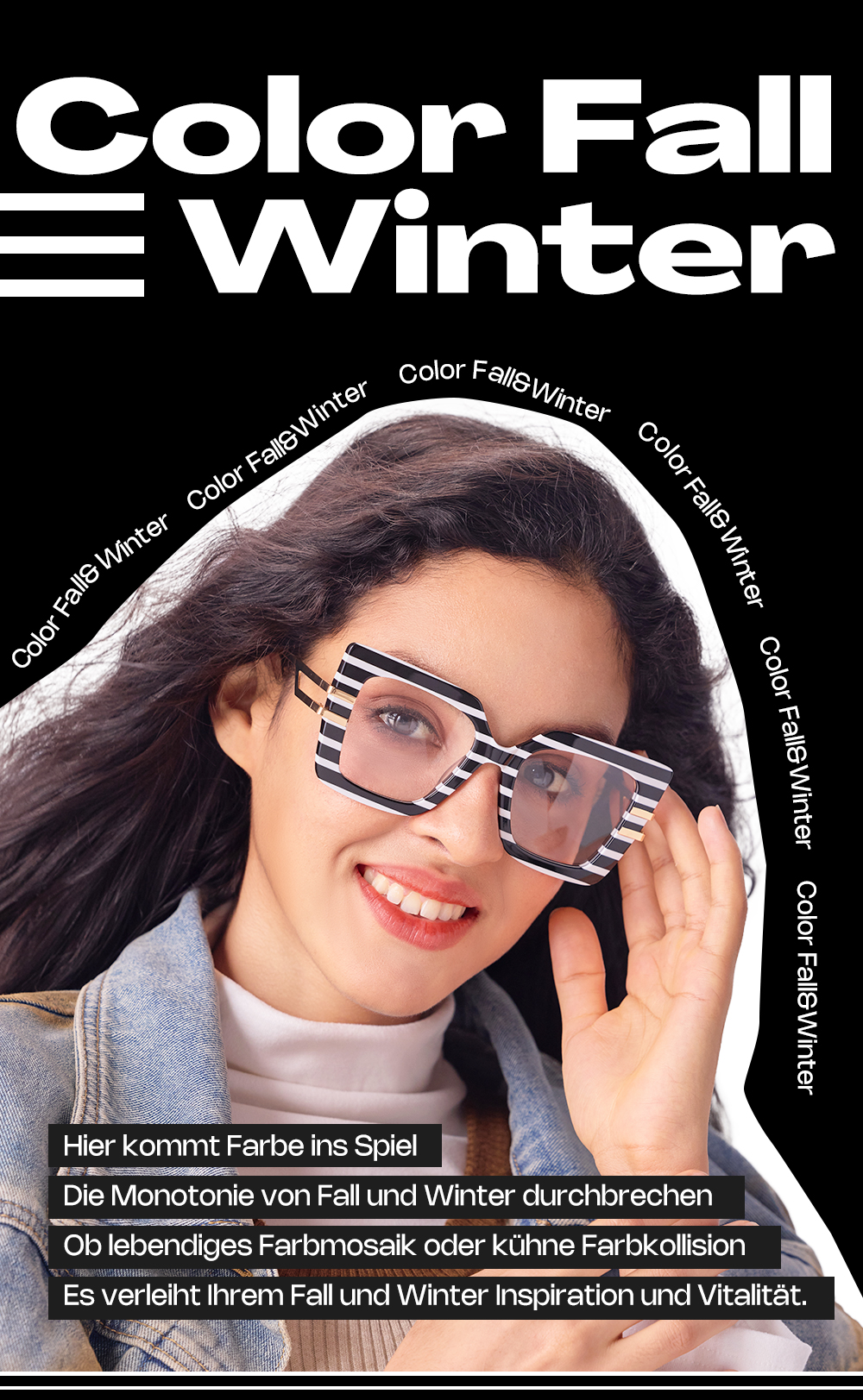 Poutine Schwarz-Weiß Quadratisch Brille