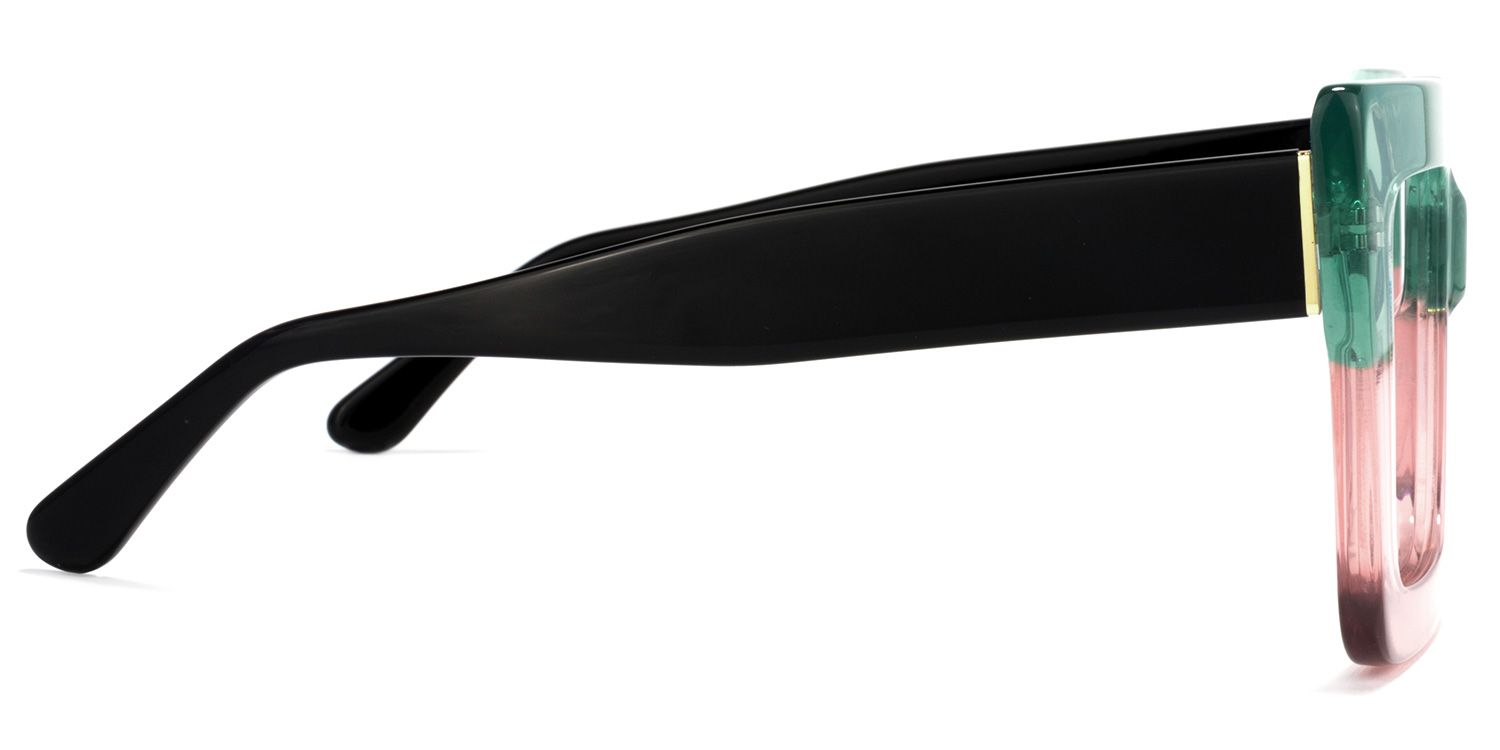 Brandon Grün Rosa Quadratische Brillen3