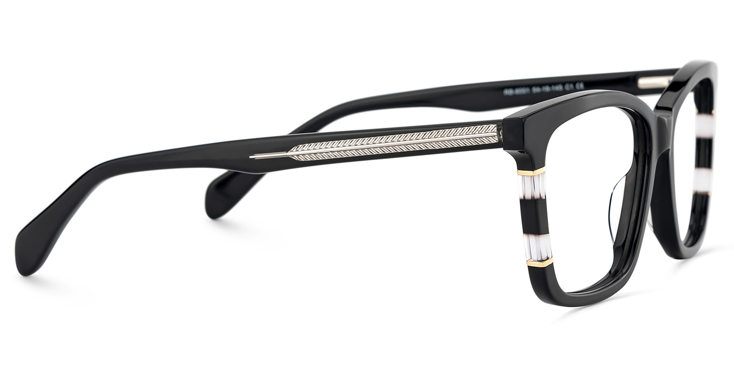 Clara Schwarz Rechteckig Brille3