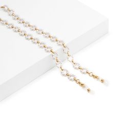 Joni Weiß Perle Brillenkette0